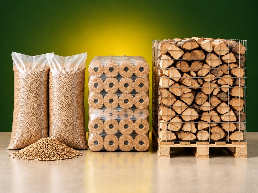 Pellet, tronchetti e legna